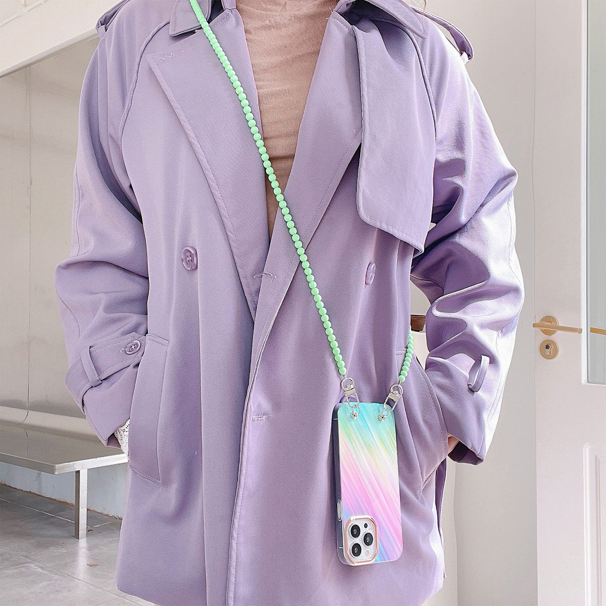 Unique Bargains Universal Anti-Drop Hanging Strap for Mobile Phones Phone Chain Light Purple 1 Pc - thumbnail 3