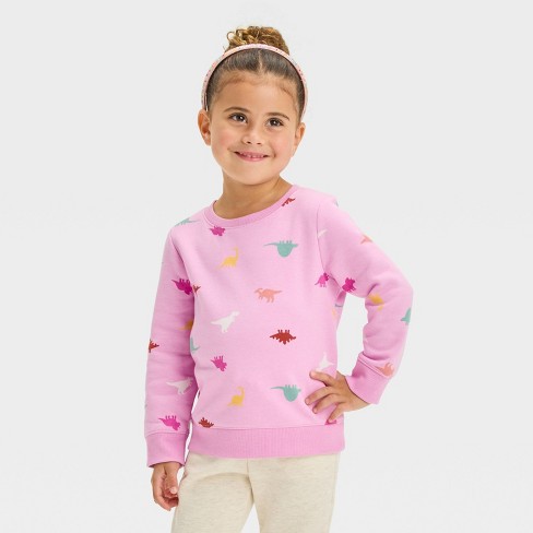 Toddler Girls Fleece Pullover Sweatshirt Cat Jack Purple 2t Target