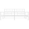 vidaXL White Metal Bed Frame with Headboard and Footboard, Designed for Ultra-Stability and Durability - 3 of 4