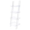 TOAOTBNBO 4 Tier Tall Leaning-Ladder Bookshelves, Modern Bookcase with Storage Cabinet, Display Book Shelf for Office, White - 2 of 4