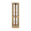 FURNIinspire Utility Storage Cabinets Tall Glass Cabinet, Antique Corner Cabinet, Display Case Showcase For Collection, Brown, 15.31"*15.31"*69.84" - 2 of 4