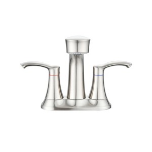 ChicFurnit Bathroom Sink Faucet Utility Faucet with Pull Out Sprayer and Two Handles for Home Bathroom, Silver, 13.39"*9.06"*4.92" - 1 of 4