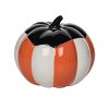 Transpac Ceramic Striped Pumpkin Cookie Jar Decorative Object for Halloween Home Decor Multicolored Dolomite Tabletop Gift - 2 of 3