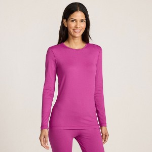 Lands' End Women's Baselayer Cozy Thermaskin Crewneck Top - 1 of 4