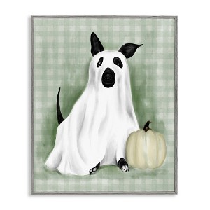 Stupell Industries Dog Ghost Halloween Costume  Framed Giclee Art - 1 of 4