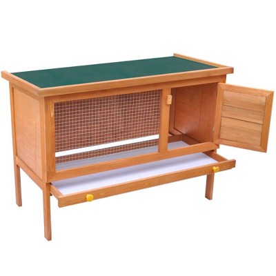 Natural Pine Wood Outdoor Chicken Coop with Iron Wire Mesh