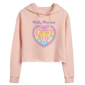 Women's - Polly Pocket - Polly Pocket Heart Cropped Graphic Hoodie - 1 of 3
