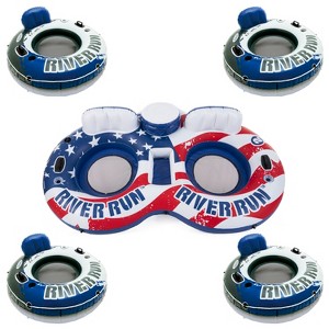 Intex American Flag 2 Person  Float w/ River Run 1 Person Tube (4 Pack) - 1 of 4