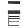 4-Tier Shoe Rack with 2 Drawers, Metal Shoe, Storage and Hooks, For Home Entry Way, Black & Gray - 3 of 4