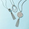 3PCS Long Pendant Necklaces for Women Knot Disk Circle Tassel Statement Sweater Necklace Set - 3 of 4