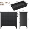 Heynemo 3 Drawer Dresser, Painted 30 Inch Tall Wood Nightstand with Storage, Wide Modern Chest of Drawers with Ball Bearing Slide - 3 of 4