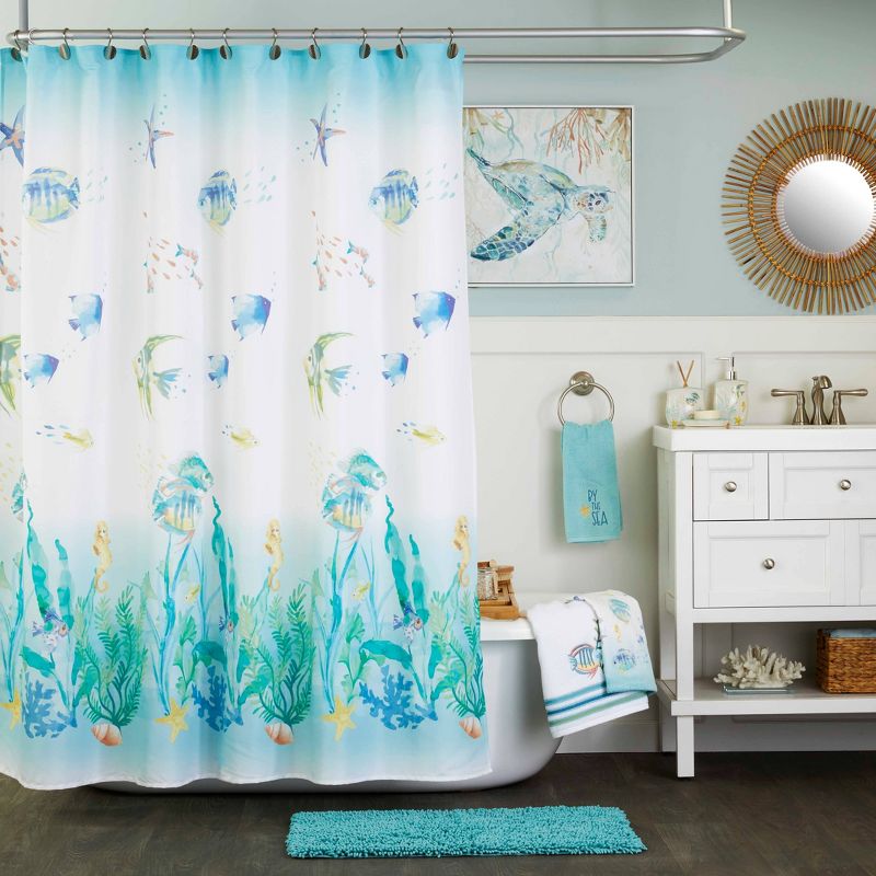 Ocean Watercolor Shower Curtain - SKL Home, 5 of 6
