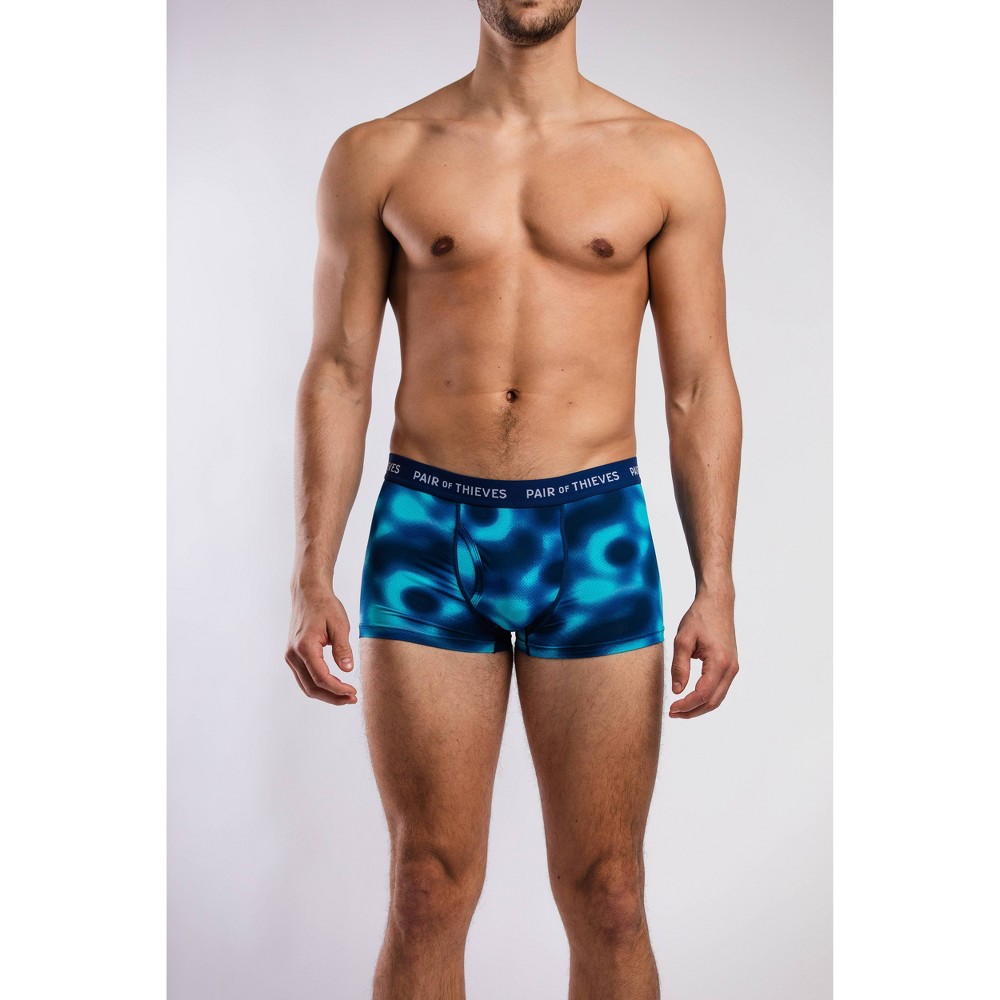 Pair of Thieves Men's Super Fit Tie-Dye Trunks Boxer Briefs - Blue/Navy Blue L