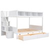 Bellemave Twin over Full Bunk Bed with Shelfs, Storage Staircase and 2 Drawers, White - 4 of 4