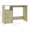 Desk Sonoma Oak Engineered Wood Medium Computer Desk - 2 of 4