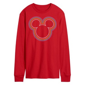 Men's - Disney - Mickey Mouse Rainbow Logo Long Sleeve Graphic T-Shirt - 1 of 3