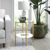 Gold Finish Side Table with Faux Marble Shelf - Henn&Hart - 3 of 4