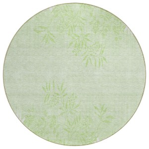 Mint Green Artichoke Green And Ivory Floral Washable Indoor Outdoor Area Rug - 1 of 4