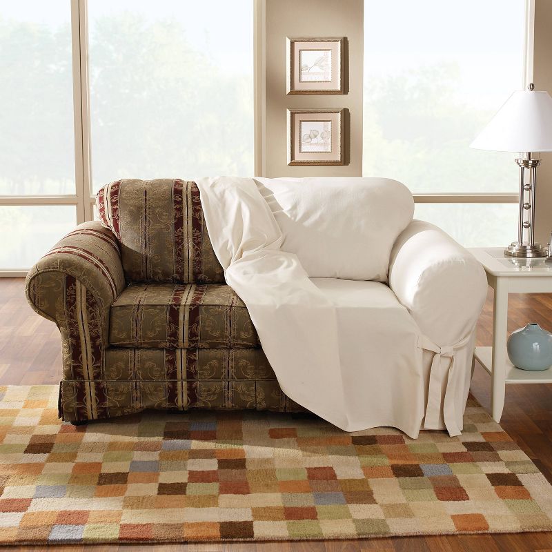 Duck Loveseat Slipcover Natural - Sure Fit, 2 of 5