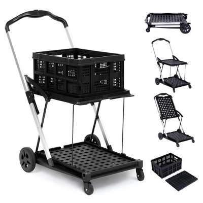 thumbnail image 2 of XING LANG Gigantic Folding Shopping Cart – Heavy Duty Double Basket Cart With Braked Wheels & Liner 2 of 11