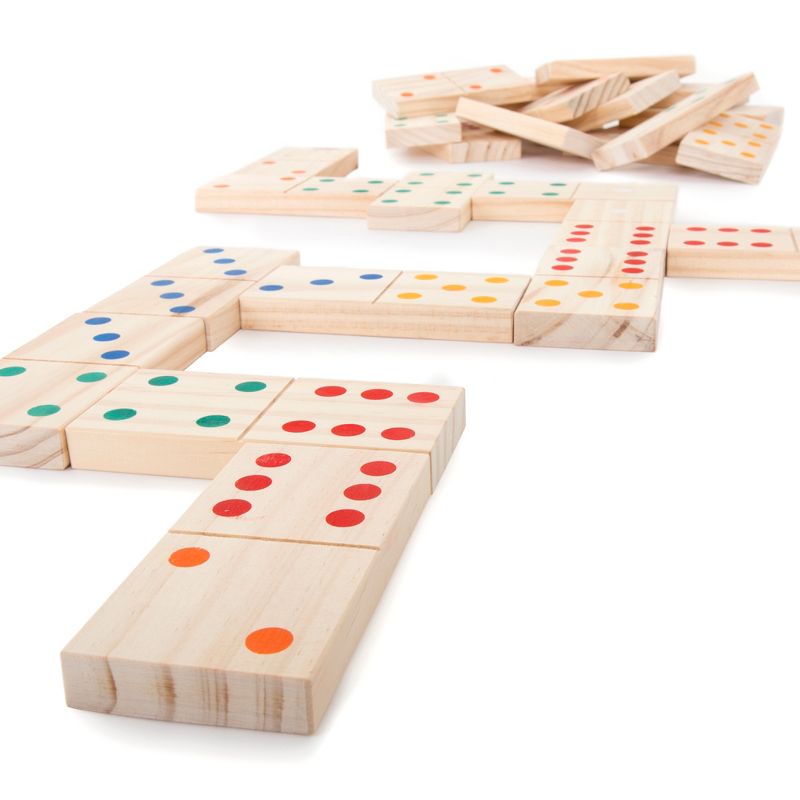 Toy Time Giant Wooden Dominoes Set – 28 Pieces, 3 of 8