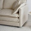 Comfy Deep Single Seat Sofa Upholstered Reading Armchair Living Room Chair Beige Chenille Fabric , 1 Toss Pillow - 4 of 4
