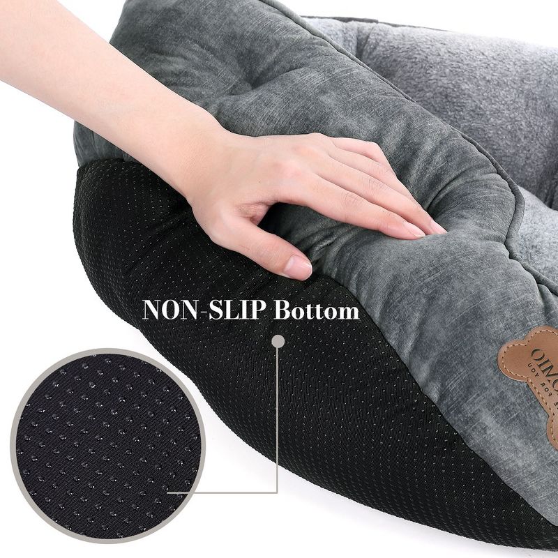 Dog Beds for Small Dogs, Round Pet Bed for Puppy and Kitten with Slip-Resistant Bottom, 5 of 8