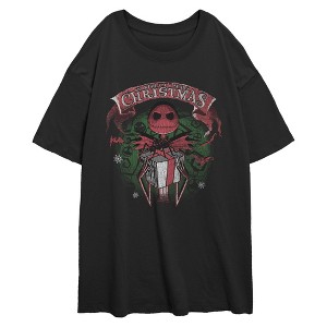 Juniors The Nightmare Before Christmas Jack Skellington We Wish You a Scary Holiday T Shirt - 1 of 4