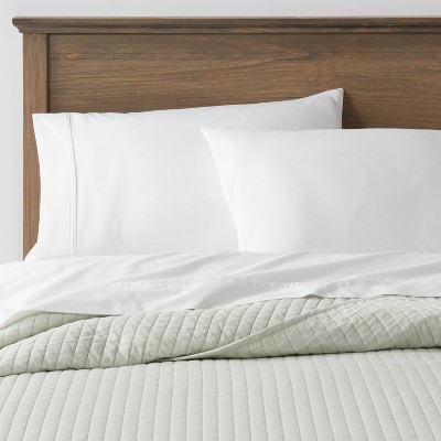 Full/Queen Washed Cotton Sateen Quilt Sage - Threshold™