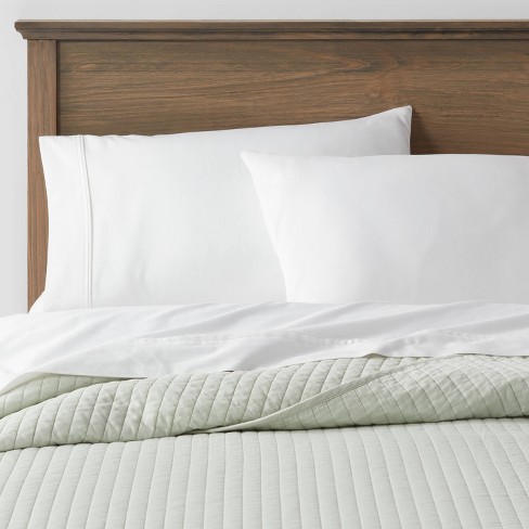 Long Washed Cotton Sateen Quilt Sage, Extra Long Twin Bed Sheets Target