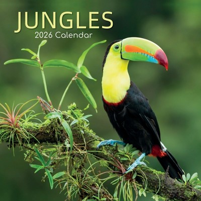 2026 Square Wall Calendar, Jungles, 16-Month Natural World Theme with 180 Reminder Stickers (12x12 In)