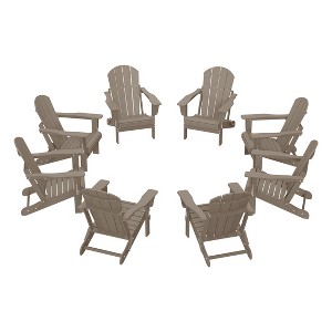 WestinTrends Malibu  HDPE Outdoor Folding Poly Adirondack Chair (Set of 8) - 1 of 4