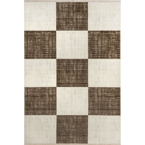 Lauren Liess X Rugs Usa - Aspen Checkerboard Fringed Indoor Area Rug, 5 ...