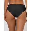 Allegra K Women's Unlined No Show Stretch Laser Cut Solid Invisible Briefs 3 Packs - 2 of 4