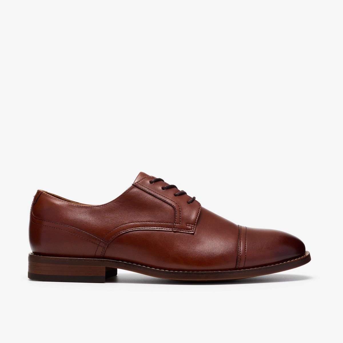 Clarks Mens Bowburn Cap Tan Leather Dress Shoes