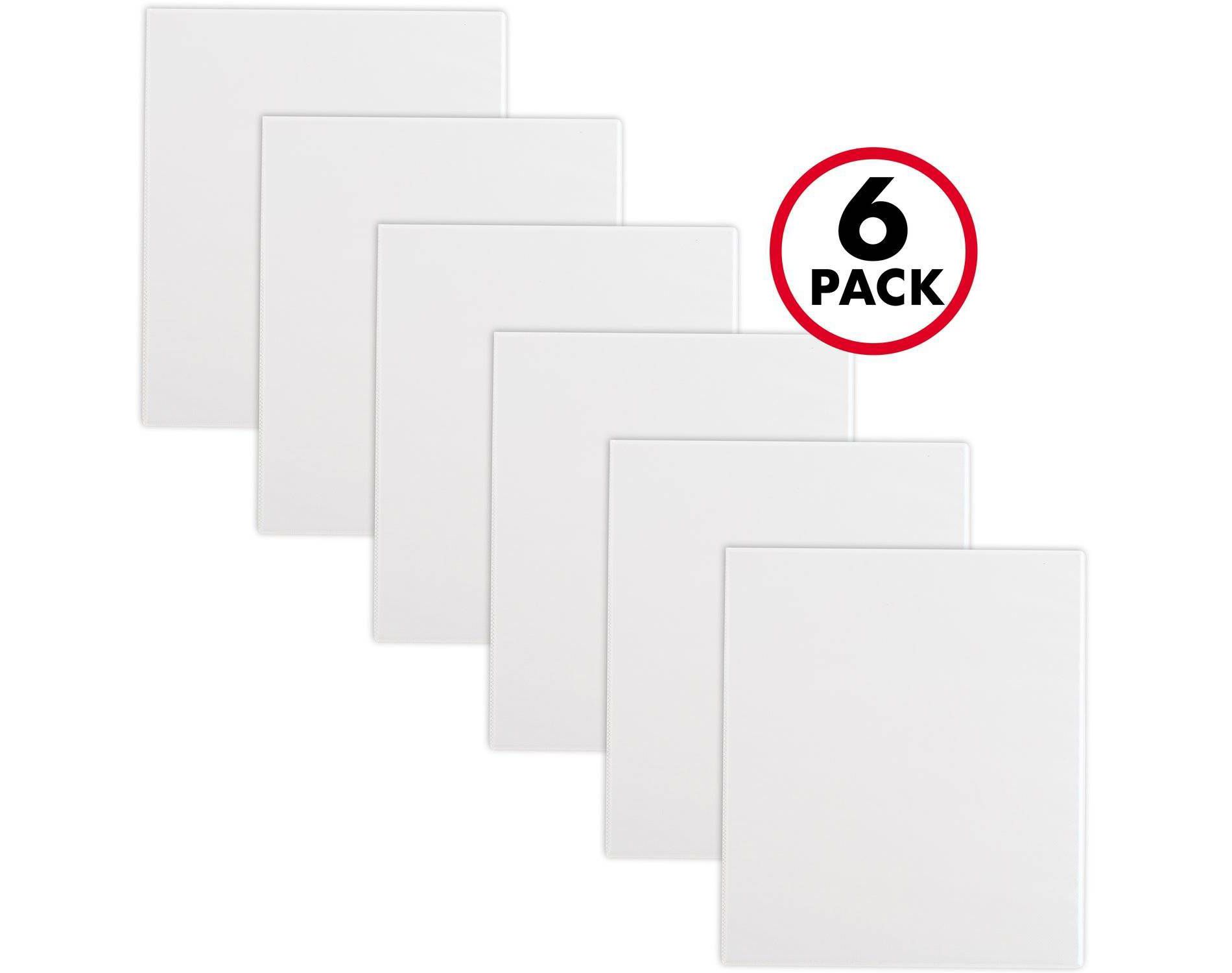 6pk 0.5" D Ring Binder White - up&up™: Vinyl Hard Cover, 120 Sheet Capacity, 4 Internal Pockets, Standard Binders