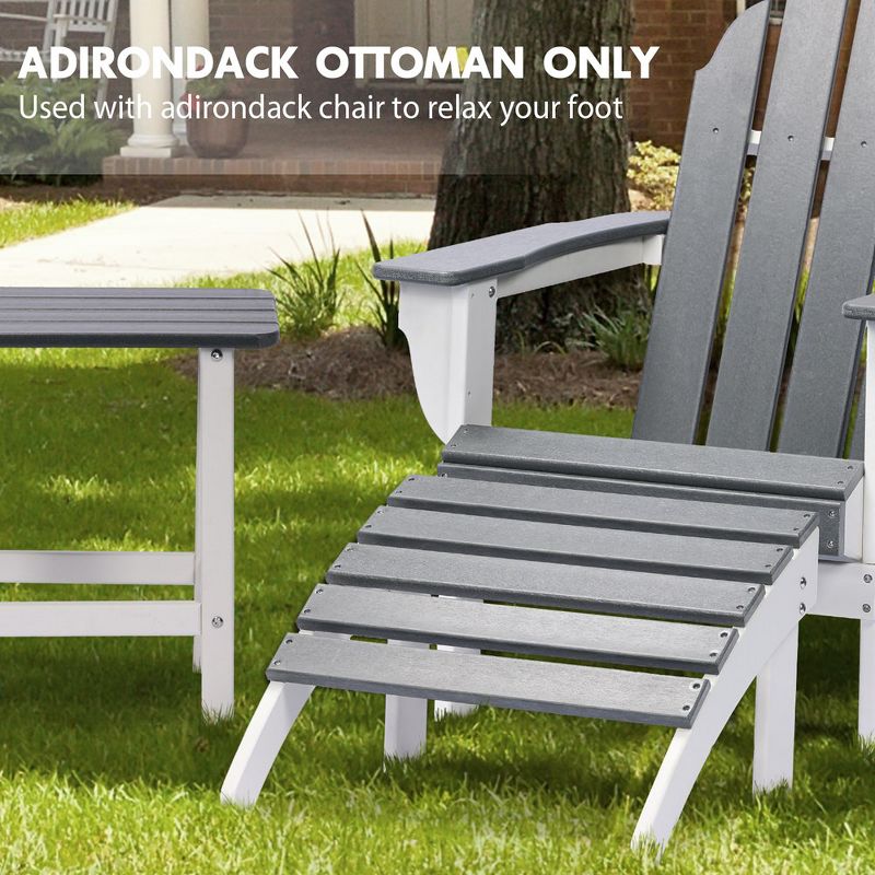 Aoodor Outdoor Adirondack Ottoman - Weather-Resistant HDPE Patio Footrest for Ultimate Relaxation, 3 of 8
