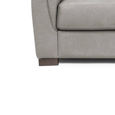 Cornelia 67" Beige Leather Loveseat with Wood Frame