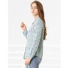 Allegra K Women's Point Collar Long Button Sleeve Button Down Floral Shirt - 4 of 4