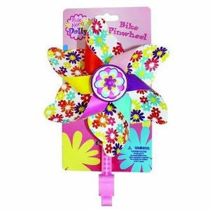 Bike Handlebar Pinwheel -Spinning Flower Pinwheel for Kid's Bicycle -Snaps on for Easy Attachment, Cute Unique Pink Flower Pattern-Fits on Most Bikes - 1 of 3