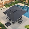 PURPLE LEAF 9' X 11' Patio Umbrella Outdoor Rectangle Umbrella Silvery Cantilever Outdoor Umbrella for Garden Deck Pool Patio - 2 of 4