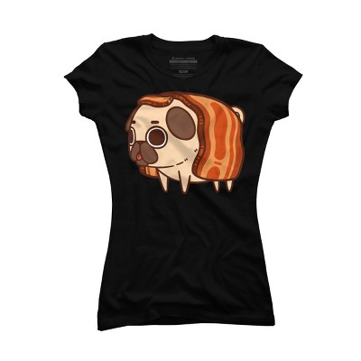 Junior's Design By Humans Puglie Bacon Strip By Puglie T-Shirt