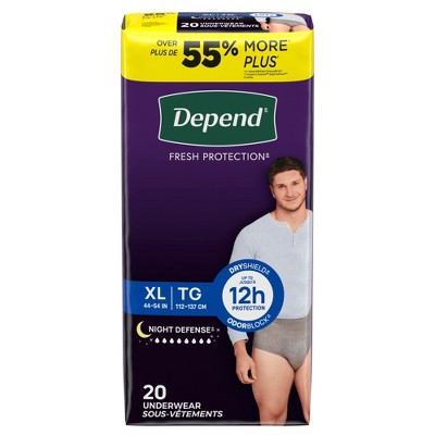 Depend Night Defense Incontinence Disposable Underwear for Men - Overnight Absorbency