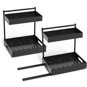 Sorbus 2-Tier Pull-Out Under Sink Organizer and Adhesive Tape - for Kitchen and Bathroom - 1 of 4