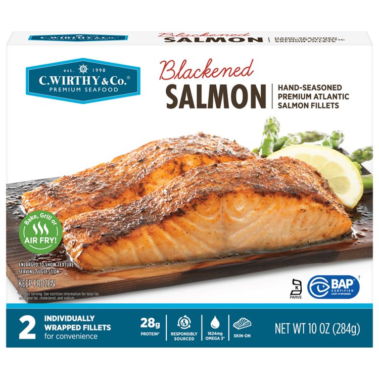 C. Wirthy & Co. Blackened Hand-Seasoned Atlantic Salmon Fillets - Frozen - 10oz, 1 of 10