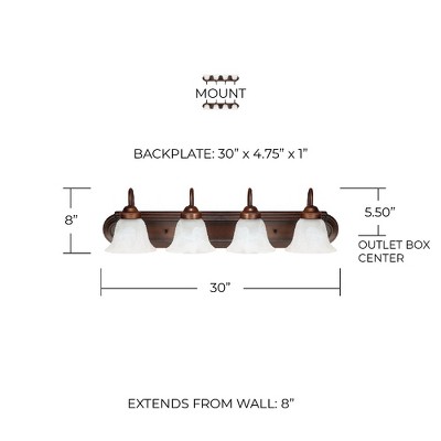 Capital Lighting Arthur 4 - Light Vanity in  Burnished Bronze