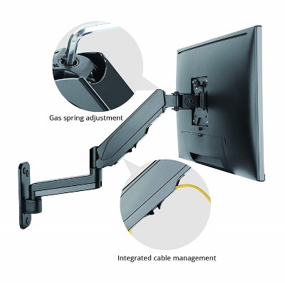 Premium Black Aluminum Full-Motion Wall Mount for 17" to 34" Monitors