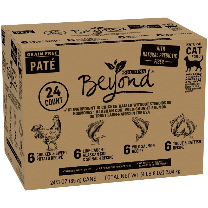 Purina Beyond Grain Free Pate with Chicken, Salmon and Fish Flavor Wet Cat Food Variety Pack - 3oz/24ct, 5 of 9
