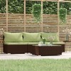 vidaXL Garden Lounge Set Brown with Green Cushions - 2 of 4