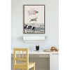 Kate & Laurel All Things Decor 18"x24" Sylvie Happy Elephant in Paris Framed Canvas Wall Art by July Art Prints Zoo Animal City - 2 of 4